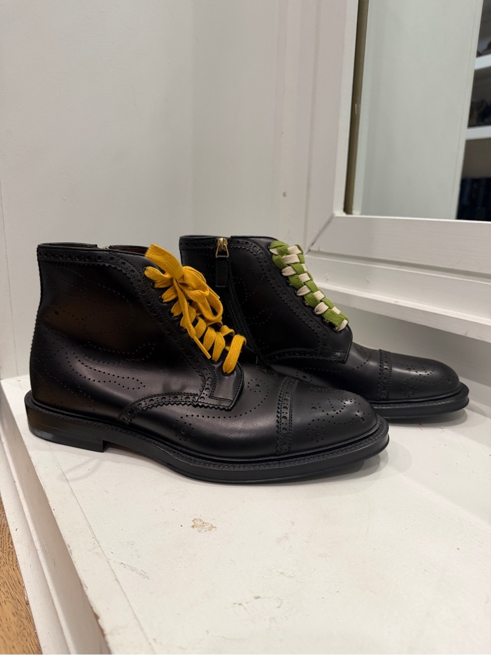 Gucci Runway Crab Brogue Boots with Contrast Laces
